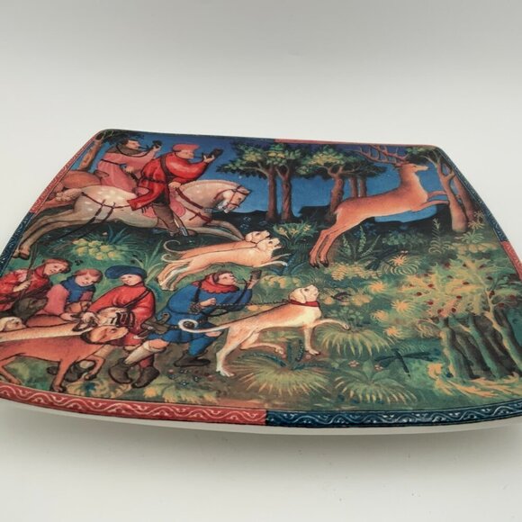 Custom Listing ICC Caccia Renaissance Scene Square Plate - Picture 3 of 6